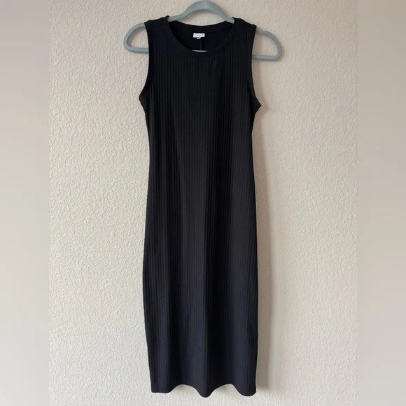 Lascana black ribbed knit midi dress - Picture 2 of 8